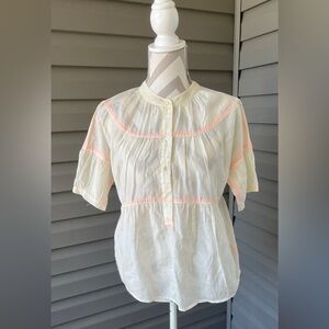 J.Crew Silk Blend Button Down Blouse Top Sz 4